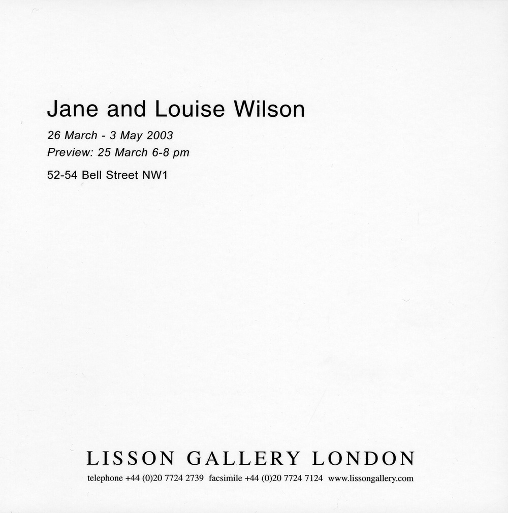 Jane and Louise Wilson